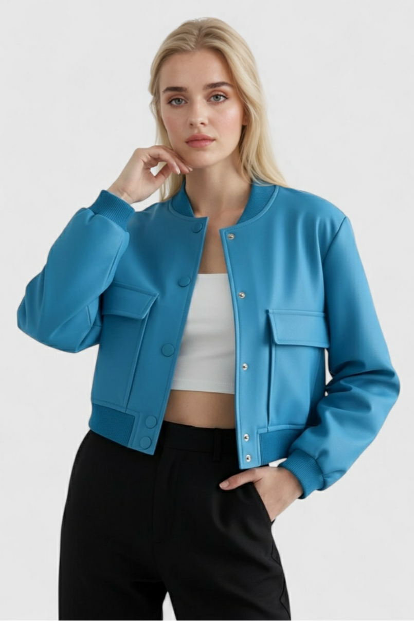 Dames Elegante Bomberjack - Blauw
