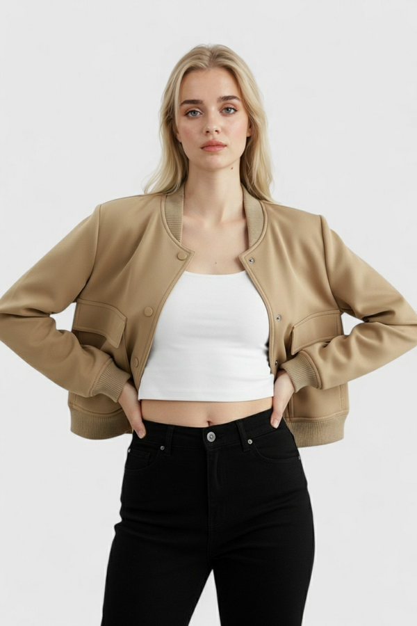 Kobieta khaki bomberka
