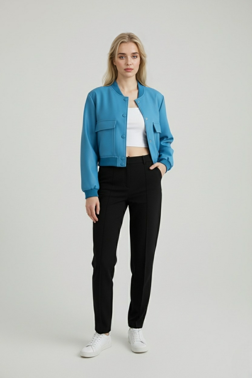Dames Elegante Bomberjack - Blauw