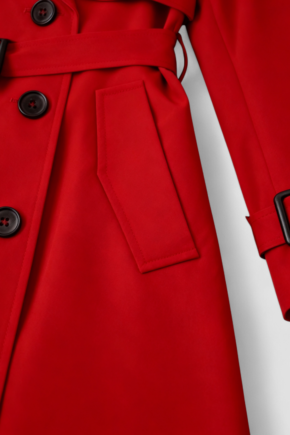 Dames Lange Rood Trenchcoat